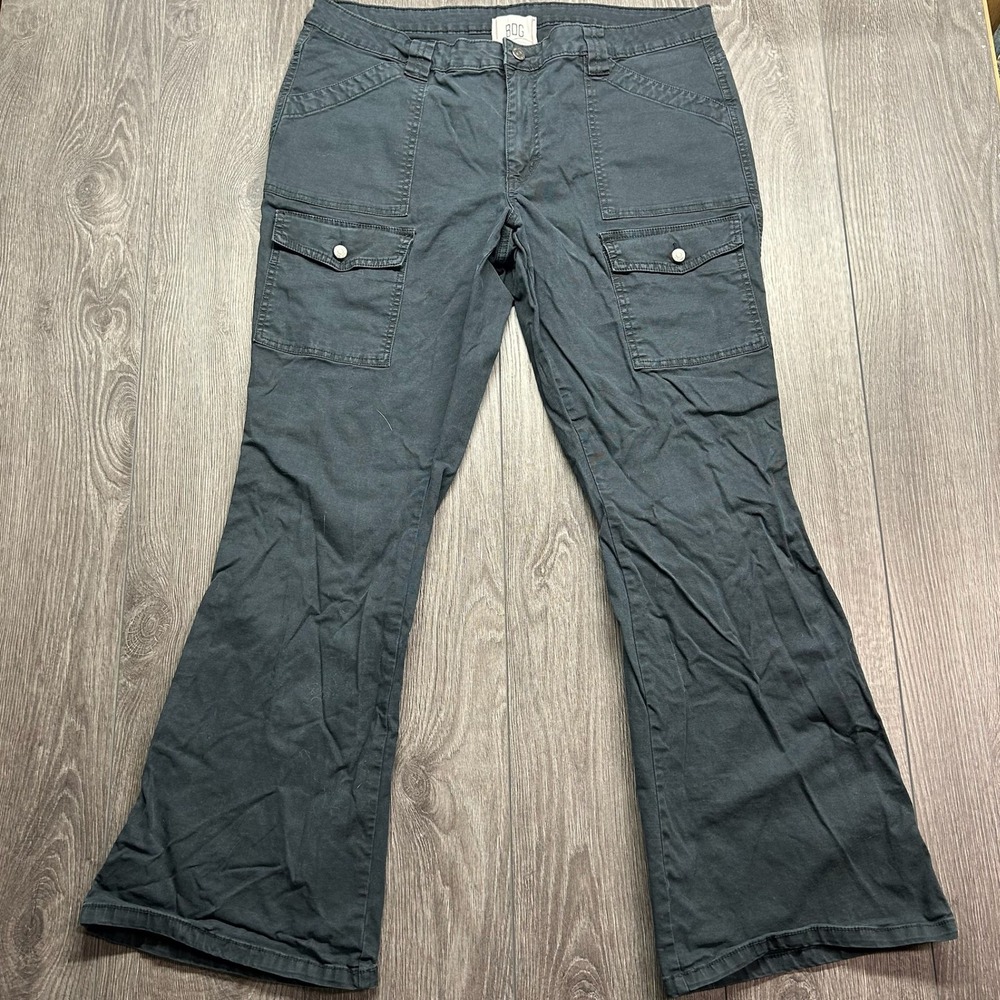 BDG Urban Outfitters Women 36 x 30 Charcoal Grey Flare Cargo Utility Pants